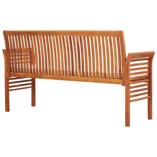 3-Seater Garden Bench with Cushion 150cm Solid Acacia Wood - Image 4