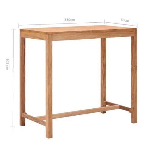 Garden Bar Table 110x60x105cm Solid Teak Wood - Image 6