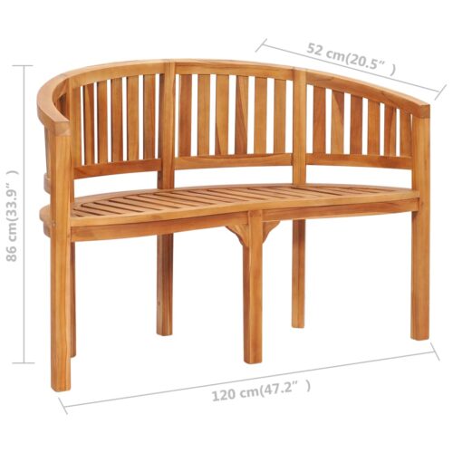 Banana Bench 120cm Solid Teak Wood - Image 7