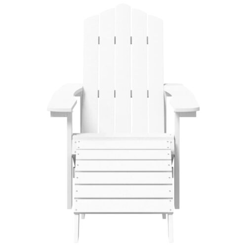Garden Adirondack Chair with Footstool Table HDPE White - Image 4