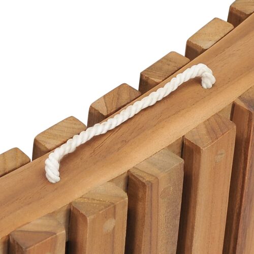 Folding Sun Lounger with Table Solid Teak Wood - Image 7