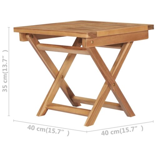 Folding Sun Lounger with Table Solid Teak Wood - Image 11