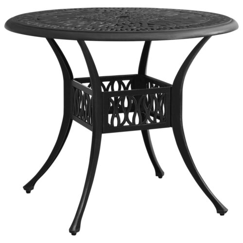 Garden Table Black 90x90x74cm Cast Aluminium