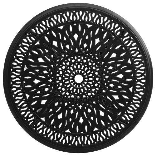 Garden Table Black 90x90x74cm Cast Aluminium - Image 3
