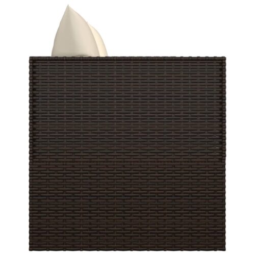 Outdoor Lounge Bed with Cushions Brown Poly Rattan - Image 4