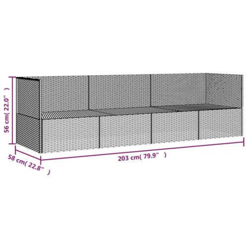 Outdoor Lounge Bed with Cushions Brown Poly Rattan - Image 8