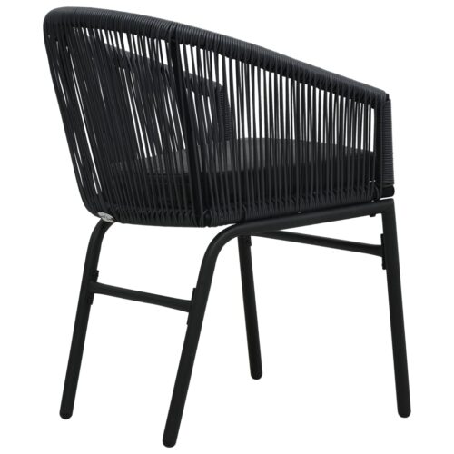 Garden Chairs 2pcs Black PE Rattan - Image 5