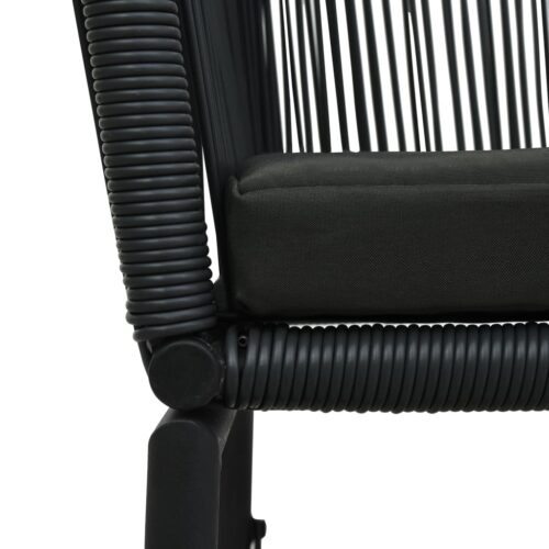 Garden Chairs 2pcs Black PE Rattan - Image 7