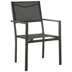 Garden Chairs 4pcs Textilene Steel Black Anthracite