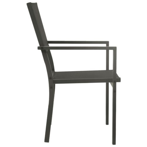 Garden Chairs 4pcs Textilene Steel Black Anthracite - Image 4
