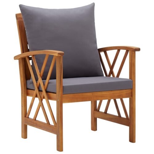 Garden Chairs with Cushions 2pcs Solid Acacia Wood - Image 2
