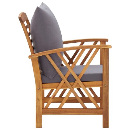 Garden Chairs with Cushions 2pcs Solid Acacia Wood - Image 4