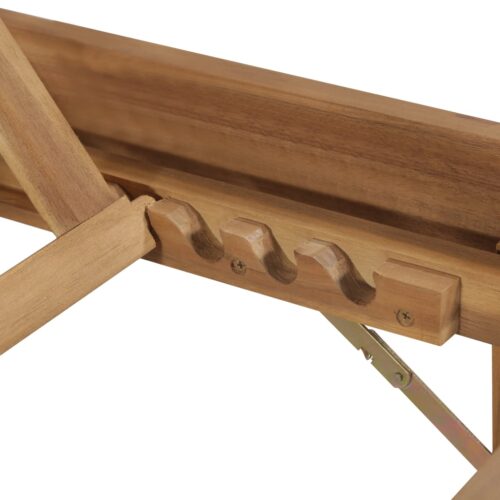 Folding Sun Lounger Solid Acacia Wood - Image 8