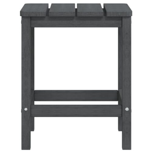 Garden Adirondack Chair with Footstool Table HDPE Anthracite - Image 6