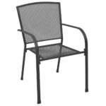 Outdoor Chairs 4pcs Mesh Design Anthracite Steel