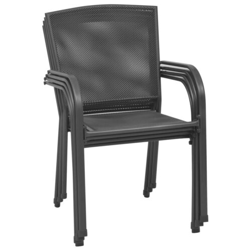 Outdoor Chairs 4pcs Mesh Design Anthracite Steel - Image 3