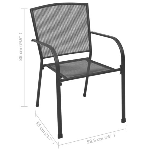 Outdoor Chairs 4pcs Mesh Design Anthracite Steel - Image 5