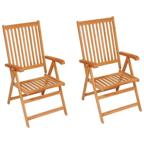 Garden Chairs 2pcs with Anthracite Cushions Solid Teak Wood - Image 2