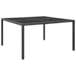 Garden Table Anthracite 130x130x72cm Steel Glass