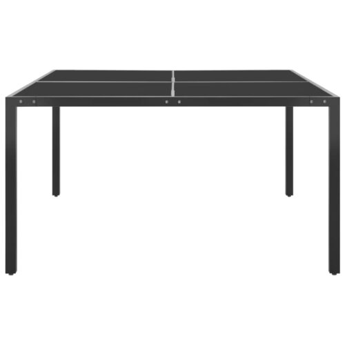 Garden Table Anthracite 130x130x72cm Steel Glass - Image 2