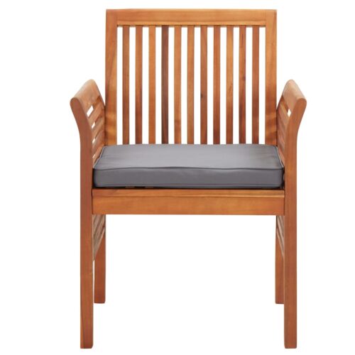 Garden Dining Chairs with Cushions 2pcs Solid Acacia Wood - Image 3
