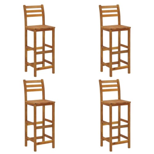 Bar Stools 4pcs Solid Acacia Wood - Image 8