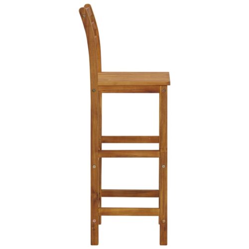 Bar Stools 4pcs Solid Acacia Wood - Image 4