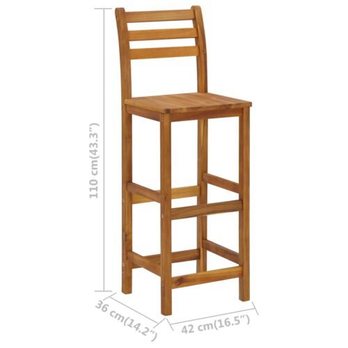 Bar Stools 4pcs Solid Acacia Wood - Image 7
