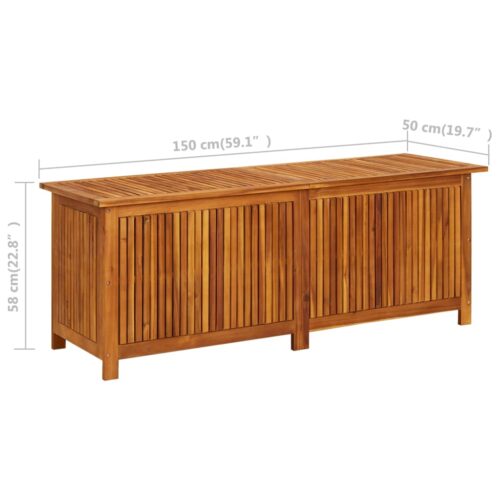 Garden Storage Box 150x50x58cm Solid Wood Acacia - Image 9