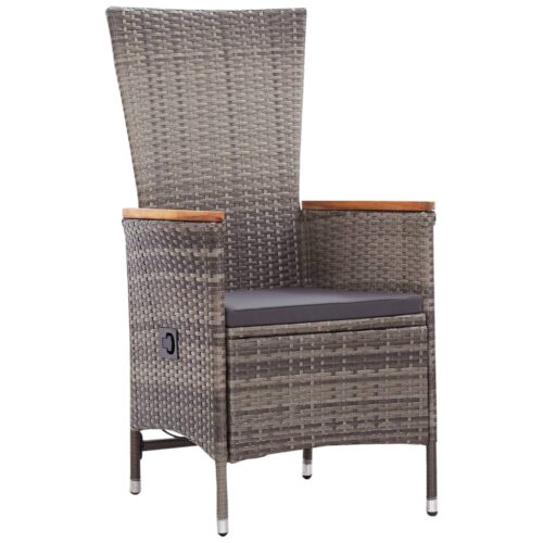 Outdoor Chairs 2pcs with Cushions Poly Rattan Grey - Image 2