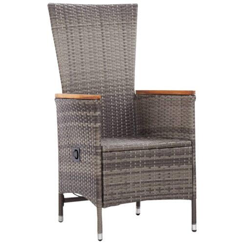Outdoor Chairs 2pcs with Cushions Poly Rattan Grey - Image 3