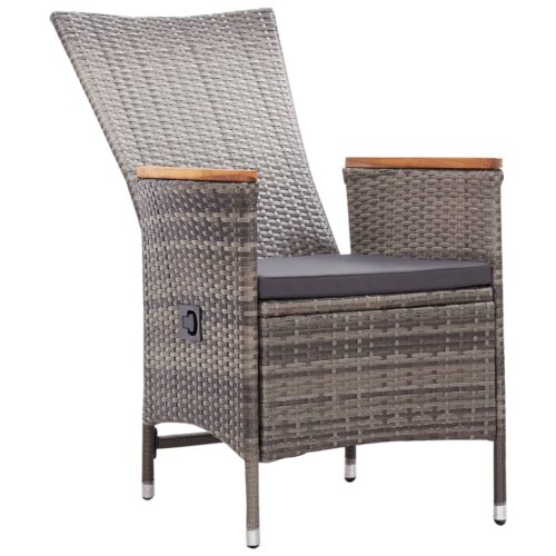 Outdoor Chairs 2pcs with Cushions Poly Rattan Grey - Image 4
