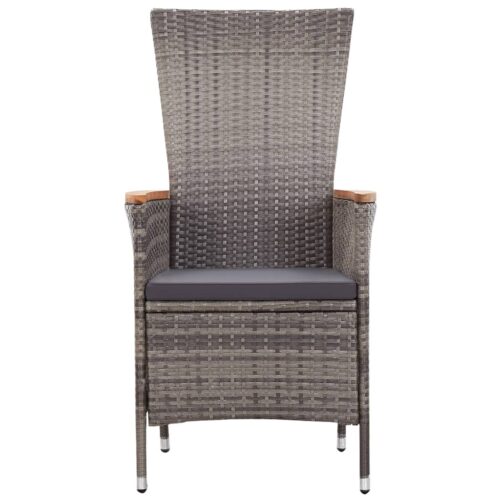 Outdoor Chairs 2pcs with Cushions Poly Rattan Grey - Image 5