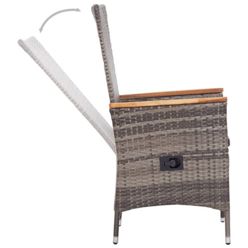 Outdoor Chairs 2pcs with Cushions Poly Rattan Grey - Image 7