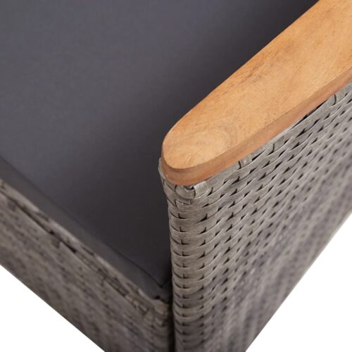 Outdoor Chairs 2pcs with Cushions Poly Rattan Grey - Image 9