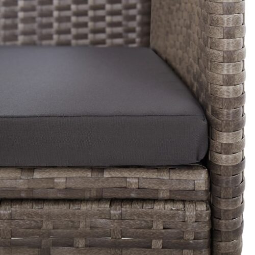 Outdoor Chairs 2pcs with Cushions Poly Rattan Grey - Image 10