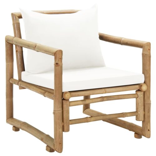 Garden Chairs 2pcs with Cushions Pillows Bamboo - Image 2