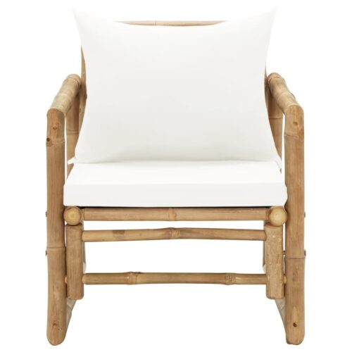 Garden Chairs 2pcs with Cushions Pillows Bamboo - Image 3