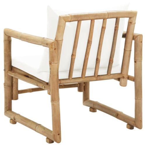 Garden Chairs 2pcs with Cushions Pillows Bamboo - Image 5