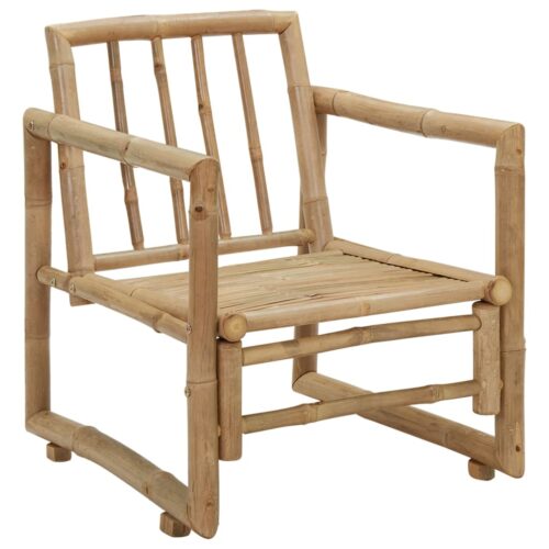 Garden Chairs 2pcs with Cushions Pillows Bamboo - Image 6