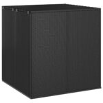 Garden Cushion Box PE Rattan 100x97.5x104cm Black