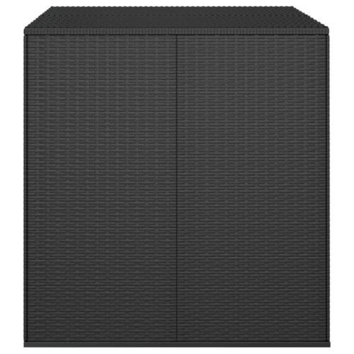Garden Cushion Box PE Rattan 100x97.5x104cm Black - Image 2