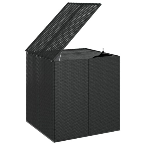 Garden Cushion Box PE Rattan 100x97.5x104cm Black - Image 3