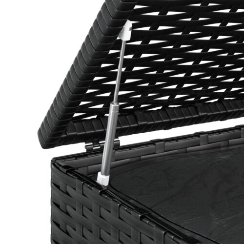 Garden Cushion Box PE Rattan 100x97.5x104cm Black - Image 4