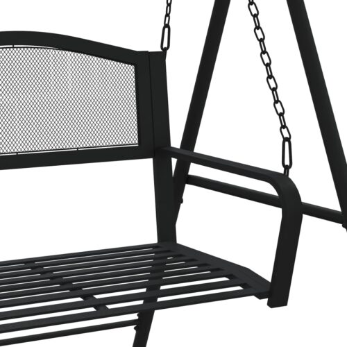 Swing Bench 124cm Black Steel - Image 6