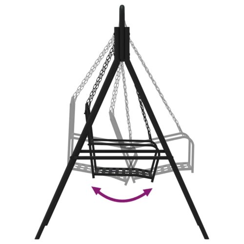 Swing Bench 124cm Black Steel - Image 7
