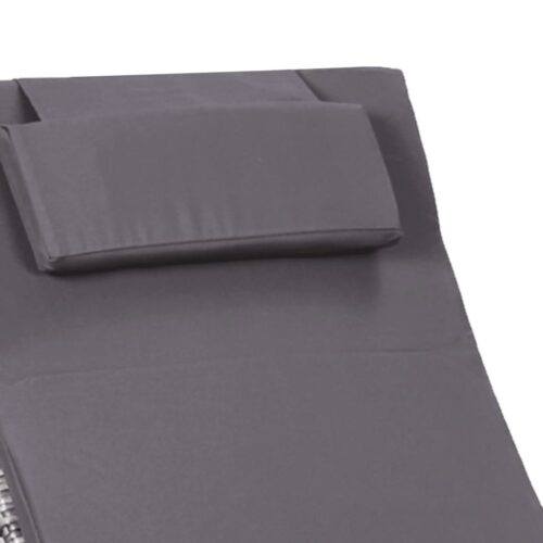 Sunbed with Cushion Poly Rattan Grey - Image 8
