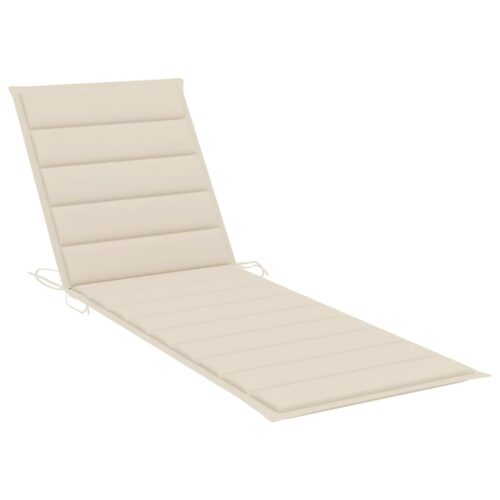 Sun Lounger with Cushion Solid Acacia Wood - Image 8