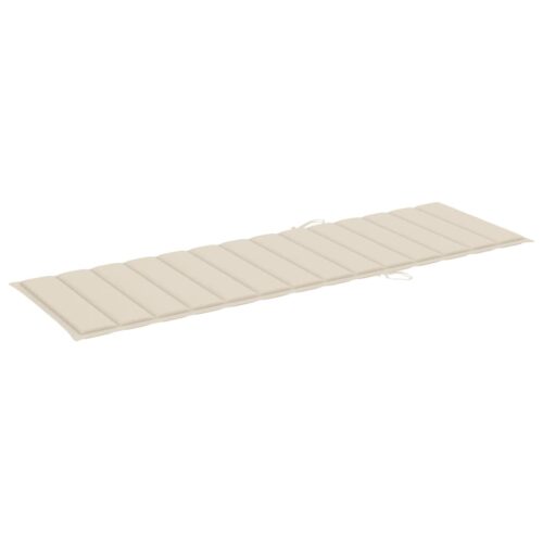 Sun Lounger with Cushion Solid Acacia Wood - Image 9