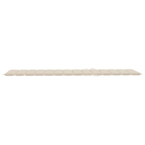 Sun Lounger with Cushion Solid Acacia Wood - Image 11